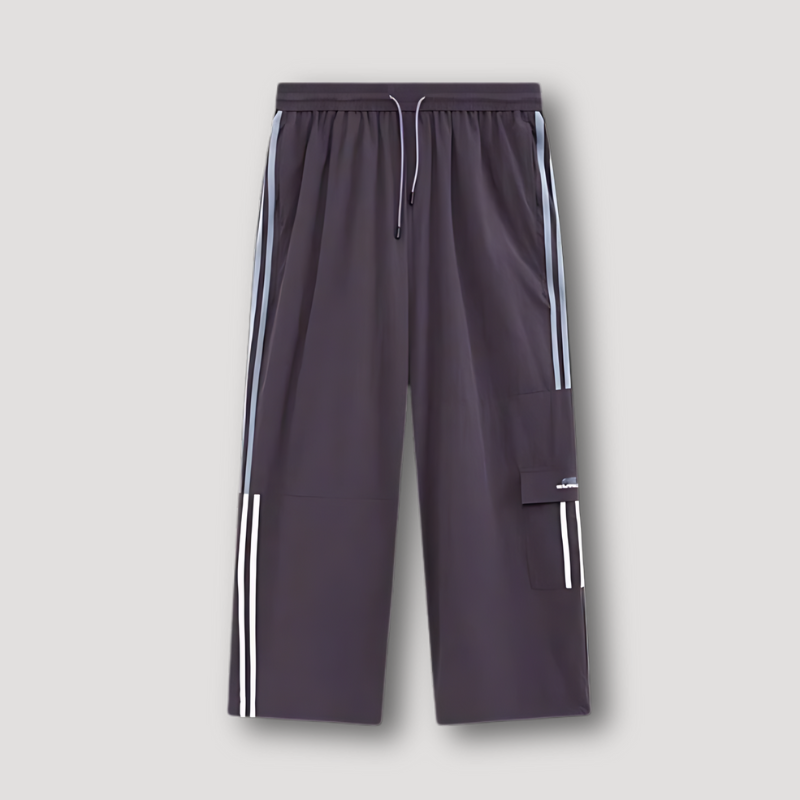 Casual Sweatpants Double Side Stripe Elastic Waist Wide Leg Pants Man