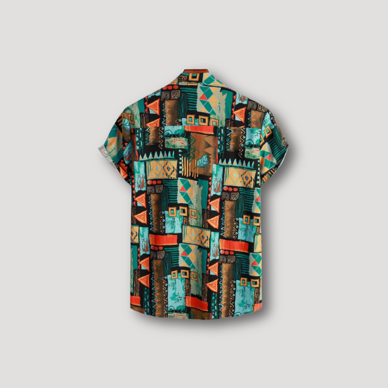 Casual Geometric Ethnic Hawaiian Shirt Man