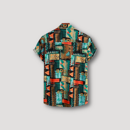 Casual Geometric Ethnic Hawaiian Shirt Man