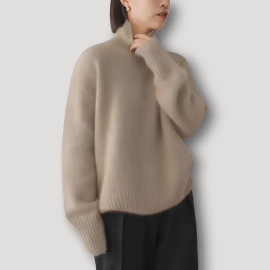 Cozy Oversized Turtleneck Knit Sweater Women