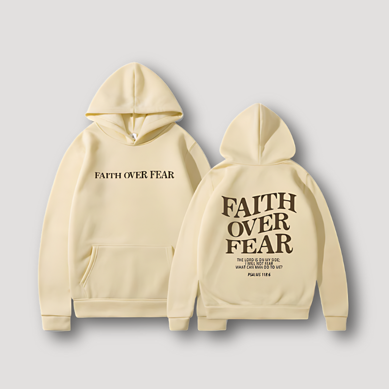 Biblical Quotes 'FAITH OVER FEAR' Oversized Hoodie Jacket