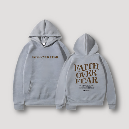 Biblical Quotes 'FAITH OVER FEAR' Oversized Hoodie Jacket