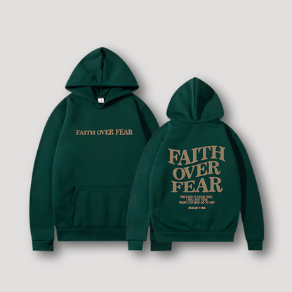 Biblical Quotes 'FAITH OVER FEAR' Oversized Hoodie Jacket