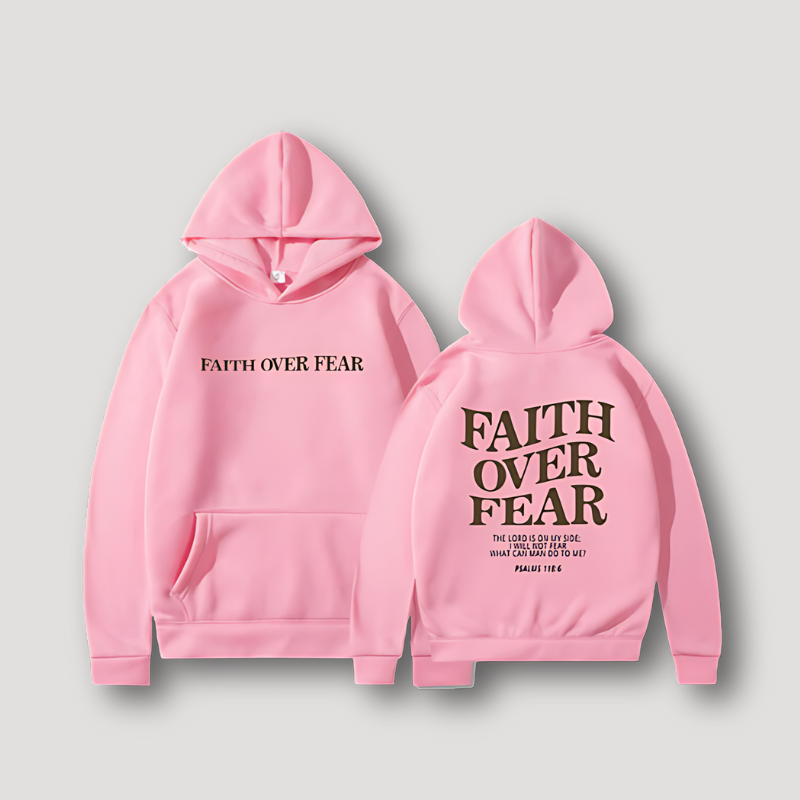 Biblical Quotes 'FAITH OVER FEAR' Oversized Hoodie Jacket