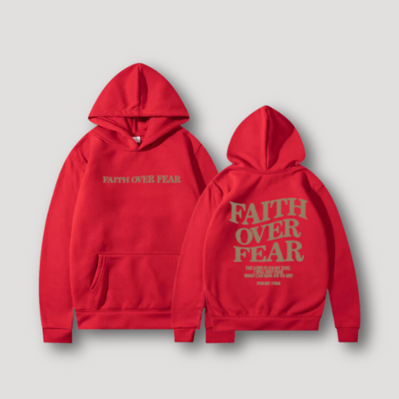 Biblical Quotes 'FAITH OVER FEAR' Oversized Hoodie Jacket