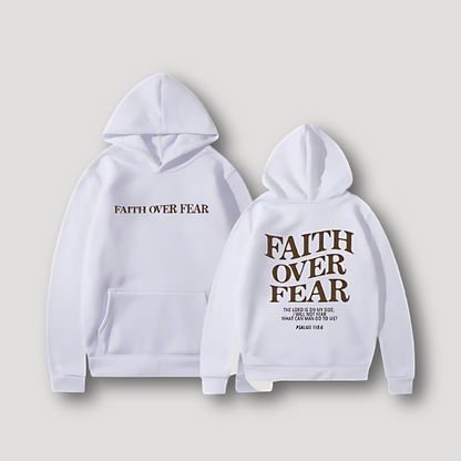 Biblical Quotes 'FAITH OVER FEAR' Oversized Hoodie Jacket