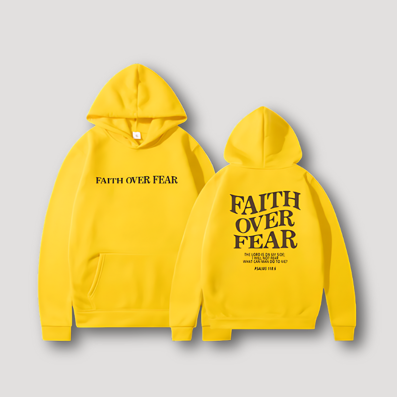 Biblical Quotes 'FAITH OVER FEAR' Oversized Hoodie Jacket