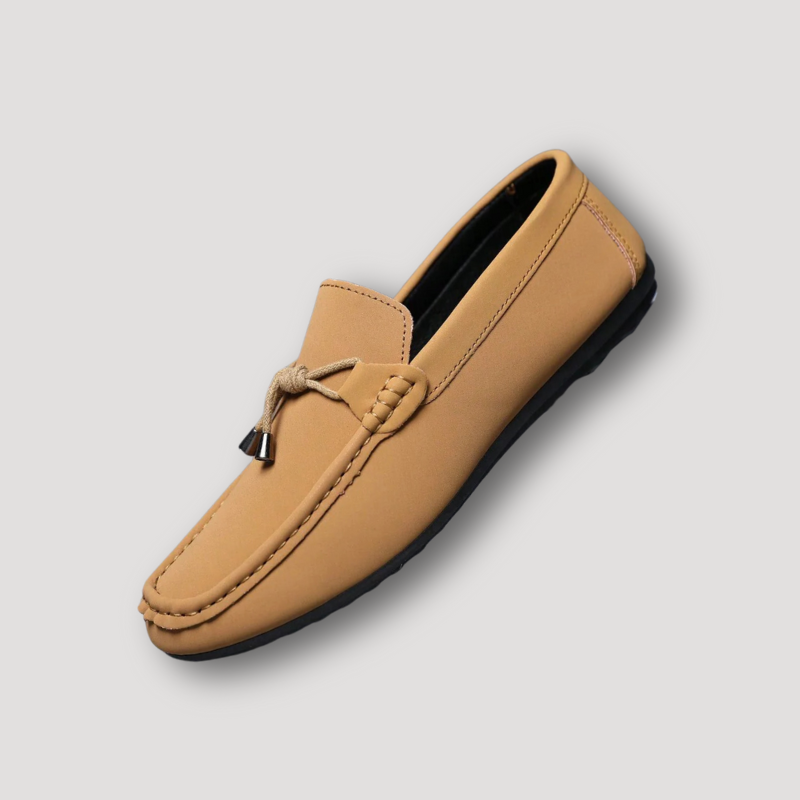 Khaki Tassel Loafer Shoes for Men