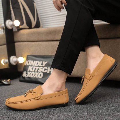 Khaki Tassel Loafer Shoes for Men