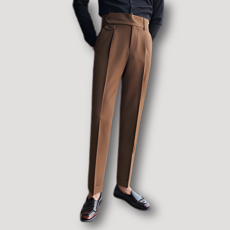 Business Casual Men's High Waisted Pleated Pants