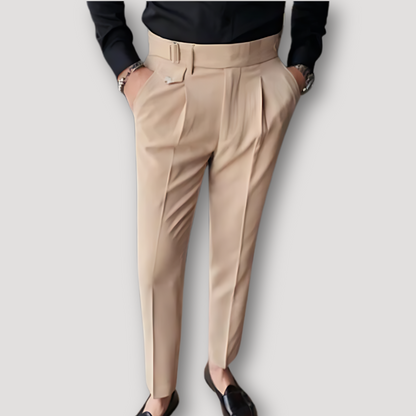 Business Casual Men's High Waisted Pleated Pants