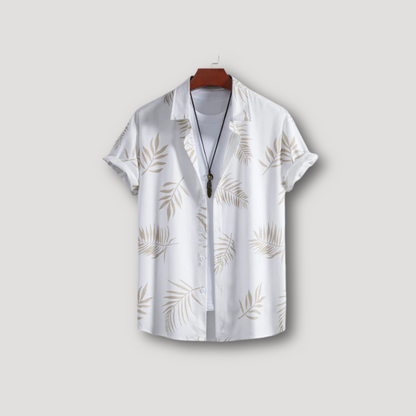 White Tropical Hawaiian Shirt Summer Set