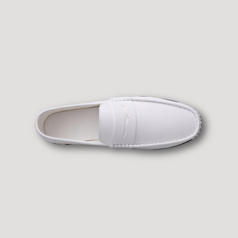 Casual Leather Shoes White Loafers for Men