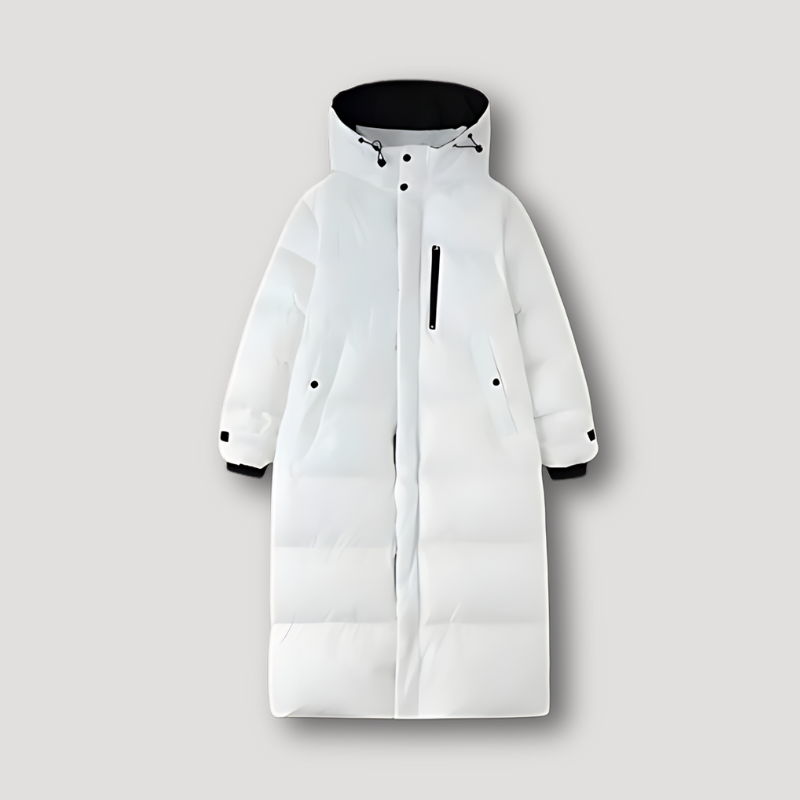 Slim Fit Long Quilted Hooded Coat Puffer Jacket for Women