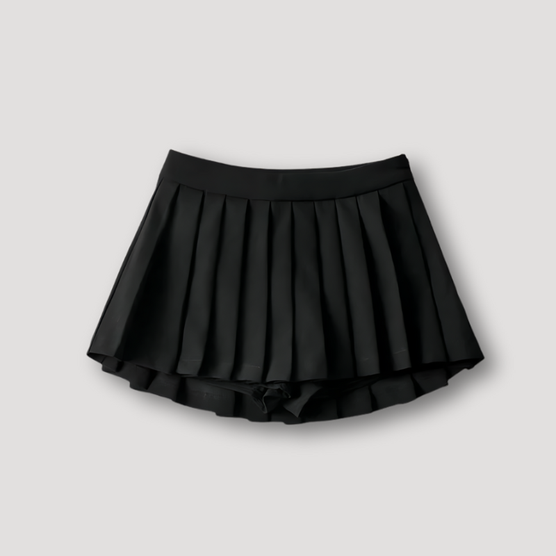 Korean Style Slim Fit High Waisted Pleated Mini Skirt Women