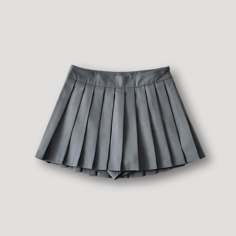 Korean Style Slim Fit High Waisted Pleated Mini Skirt Women