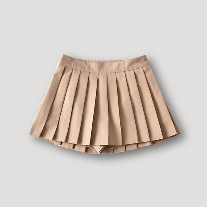 Korean Style Slim Fit High Waisted Pleated Mini Skirt Women