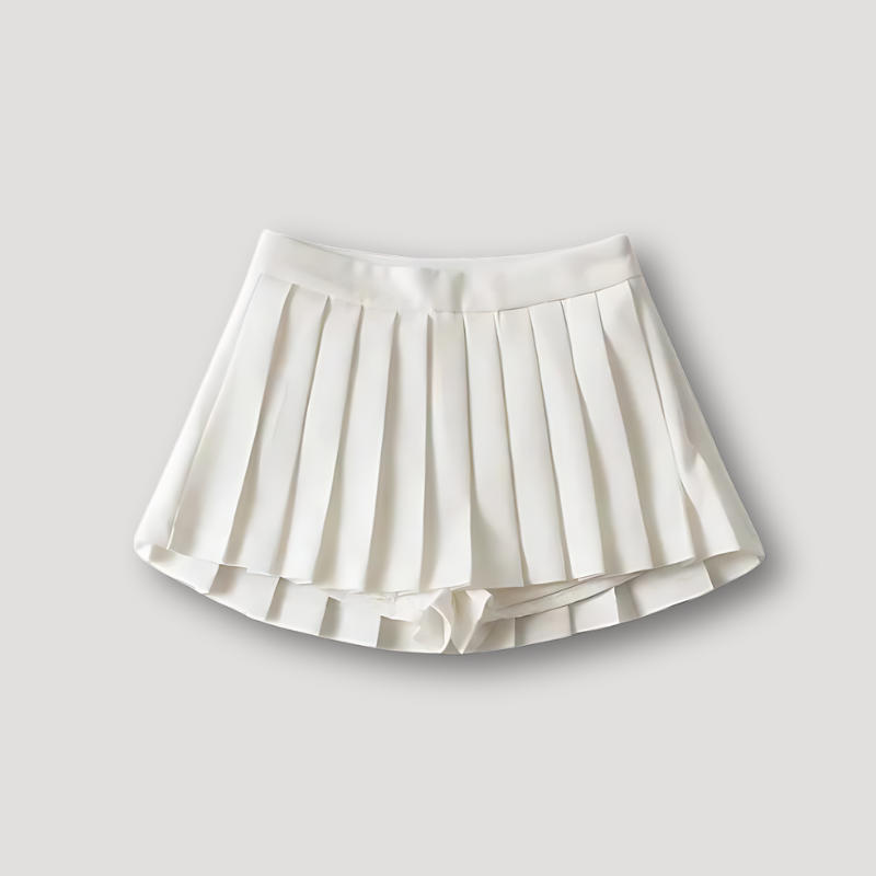 Korean Style Slim Fit High Waisted Pleated Mini Skirt Women