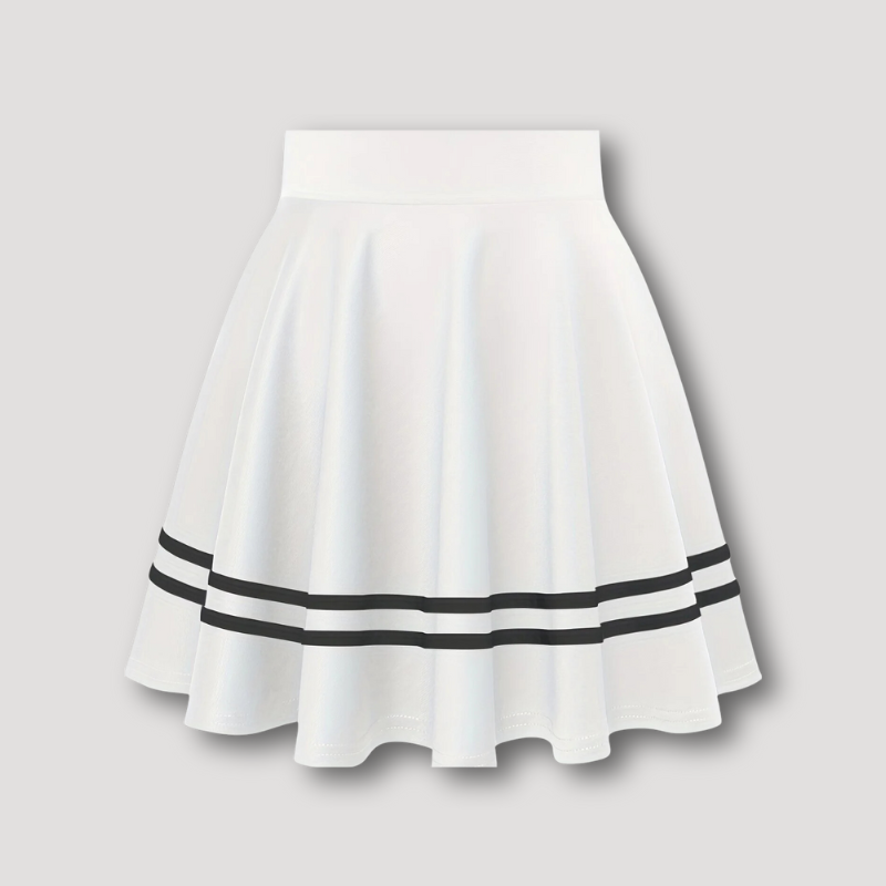 Striped A-line High Waist Skater Mini Skirt