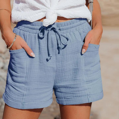 Summer Beachwear Casual Women Linen Shorts