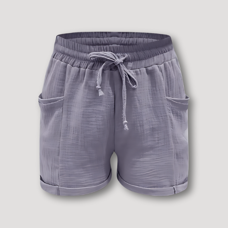 Summer Beachwear Casual Women Linen Shorts