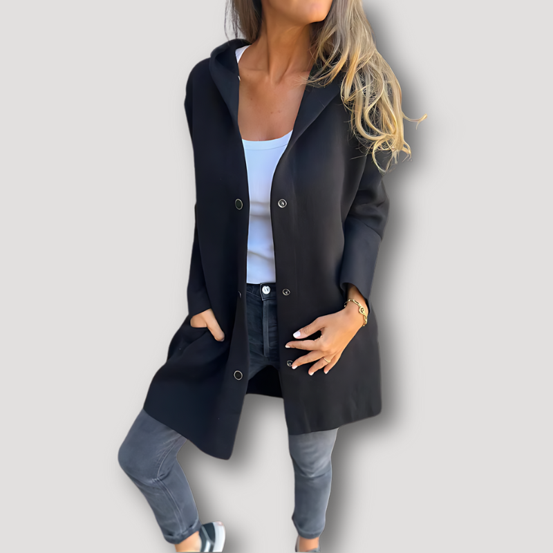 Casual Knitted Wool Coat Solid Long Cardigan for Women