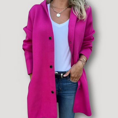 Casual Knitted Wool Coat Solid Long Cardigan for Women