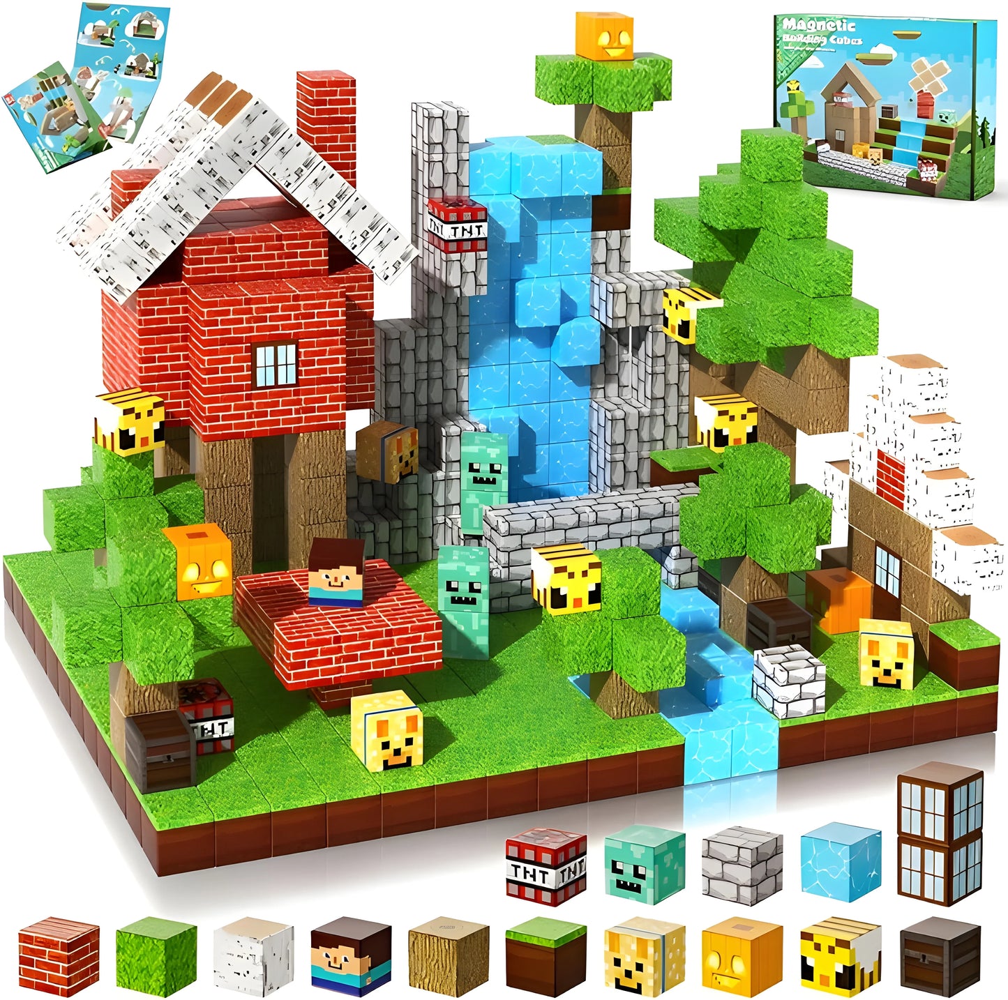 Minecraft Magnetic Building Blocks – 100 pcs – Magnetic blocks – Children's toys 3+