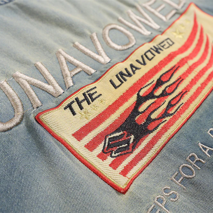 Unavowed | Embroidery Washed Heart Denim T Shirt